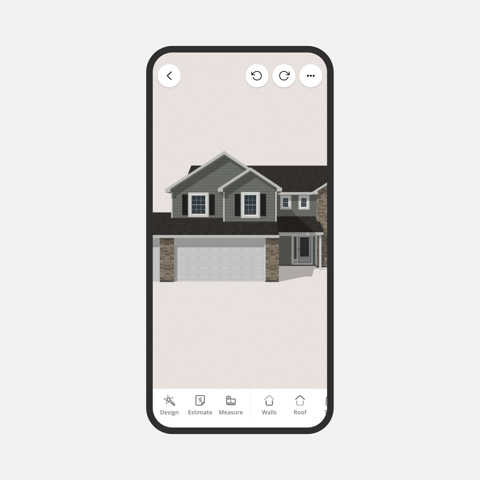 An image of Hover's 3D design interface.